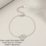 925 Sterling Silver Daisy Bracelet Small Fresh Lovely Jewelry