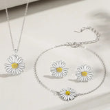 925 Sterling Silver Daisy Bracelet Small Fresh Lovely Jewelry