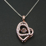 925 Sterling Silver Dancing CZ Stone Heart Pendant Necklace