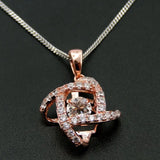 925 Silver Dancing Diamond CZ Women Pendant Necklace