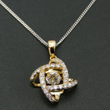925 Silver Dancing Diamond CZ Women Pendant Necklace