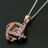 925 Silver Dancing Diamond CZ Women Pendant Necklace