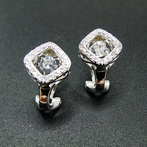 925 Silver Dancing Diamond CZ Stud Earrings for Women