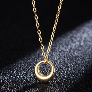 925 Sterling Silver Geometric Circle Necklace Female INS Clavicle Chain