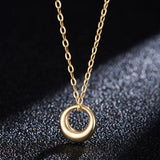 925 Sterling Silver Geometric Circle Necklace Female INS Clavicle Chain