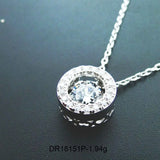 925 Sterling Silver Dancing Diamond CZ Pendant Necklace