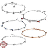 925 Silver Red Firecracker Star Bracelet, Birthday Gift
