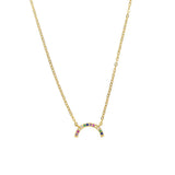925 Silver Rainbow Moon CZ Choker Necklace Colorful Jewelry for Women