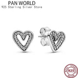 925 Sterling Silver Zircon Eternal Love Women Pan Earrings