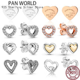 925 Sterling Silver Zircon Eternal Love Women Pan Earrings