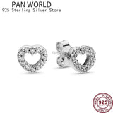 925 Sterling Silver Zircon Eternal Love Women Pan Earrings