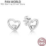 925 Sterling Silver Zircon Eternal Love Women Pan Earrings
