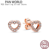 925 Sterling Silver Zircon Eternal Love Women Pan Earrings