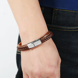 Chic Leather Bracelet, Magnetic Buckle