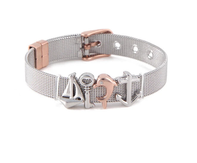 Animal Tree Slide Charms Mesh Bracelet Set DIY Charms for Women