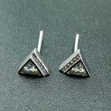 925 Silver CZ Stud Earrings Wedding Party Daily Wear Jewelry
