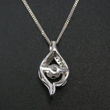925 Silver Dancing CZ Stone Pendant Necklace-Engagement/Party/Birthday Gift
