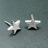 925 Silver CZ Star Earrings for Women