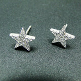 925 Silver CZ Star Earrings for Women