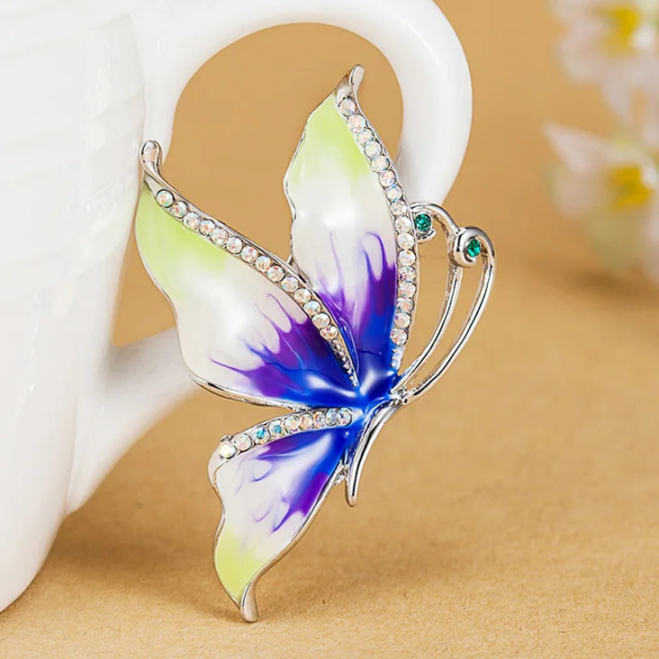 Enamel Butterfly Brooch Bouquet for Women - Colorful Hijab Brooches
