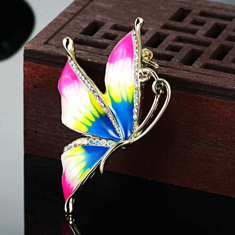 Enamel Butterfly Brooch Bouquet for Women - Colorful Hijab Brooches