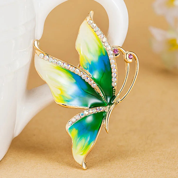 Enamel Butterfly Brooch Bouquet for Women - Colorful Hijab Brooches
