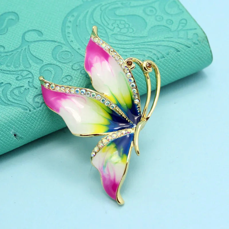Enamel Butterfly Brooch Bouquet for Women - Colorful Hijab Brooches