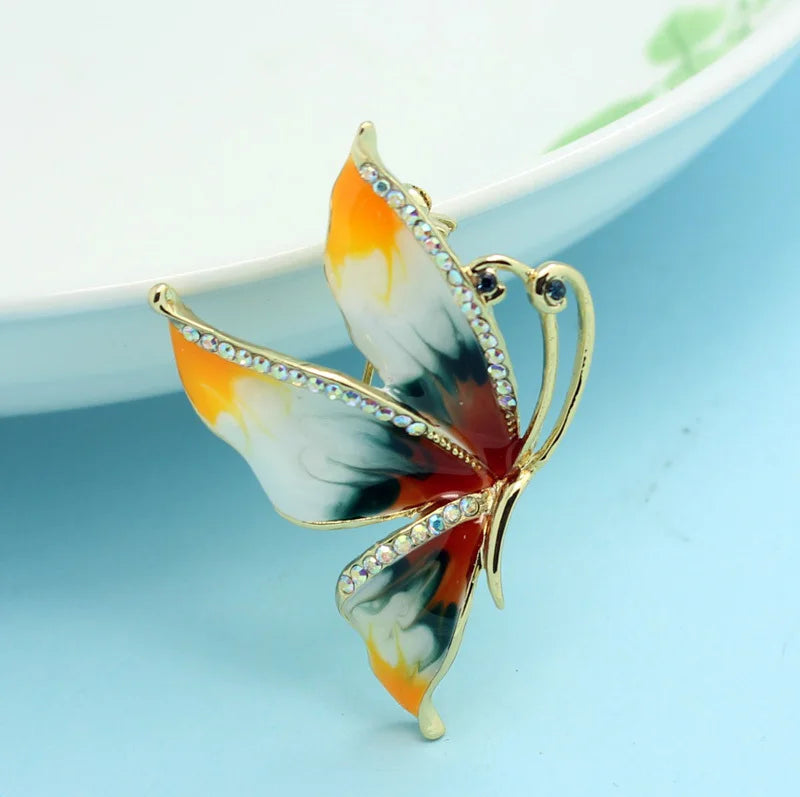 Enamel Butterfly Brooch Bouquet for Women - Colorful Hijab Brooches