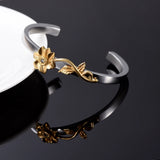Sun Flower Bracelet Cremation Jewelry Love Eternity Ashes Urn Locket Bangle