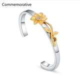 Sun Flower Bracelet Cremation Jewelry Love Eternity Ashes Urn Locket Bangle