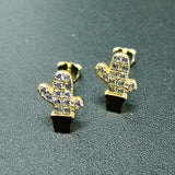 925 Silver CZ Cactus Stud Earrings