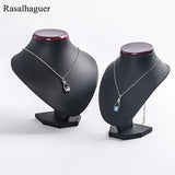 PU Leather Jewellery Display Necklaces Bust Pendants Stand Choker Holder