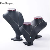 PU Leather Jewellery Display Necklaces Bust Pendants Stand Choker Holder