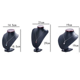 PU Leather Jewellery Display Necklaces Bust Pendants Stand Choker Holder
