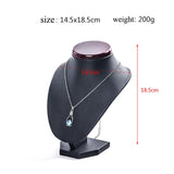 PU Leather Jewellery Display Necklaces Bust Pendants Stand Choker Holder