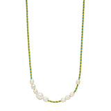BLISSFUL Choker Necklace with Yellow Beads and Natural Pearl
