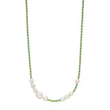 BLISSFUL Choker Necklace with Yellow Beads and Natural Pearl