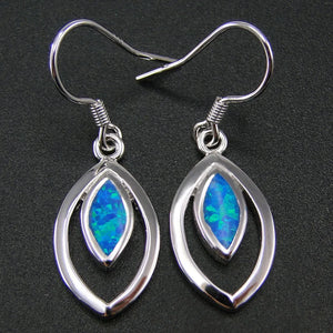 Opal Leaf Earrings 925 Silver Drop Earrings Women Gift