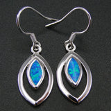 Opal Leaf Earrings 925 Silver Drop Earrings Women Gift