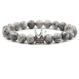 Crown Zircon Stone Beads Bracelet Bangle, Charm Jewelry Gift