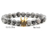 Crown Zircon Stone Beads Bracelet Bangle, Charm Jewelry Gift
