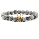 Crown Zircon Stone Beads Bracelet Bangle, Charm Jewelry Gift