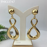 Brazilian Dubai Plated Earrings African Wedding Jewelry FHK13747