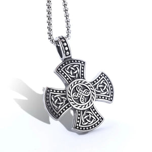 Celtic Cross Twisted Pendant Necklace for Men's - High End Jewelry Accessories
