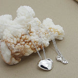 925 Silver Heart Pendant Chain Necklace for Women