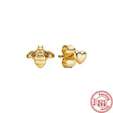 Classic Bee Butterfly Flower Feather Earrings 925 Silver