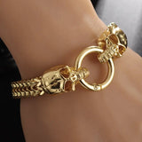 Classic Punk Stainless Steel Skull Bracelet Men's Charm Gothic Bracelet