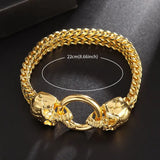 Classic Punk Stainless Steel Skull Bracelet Men's Charm Gothic Bracelet
