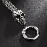 Classic Punk Stainless Steel Skull Bracelet Men's Charm Gothic Bracelet