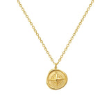 Stainless Steel Compass Pendant Necklace for Women